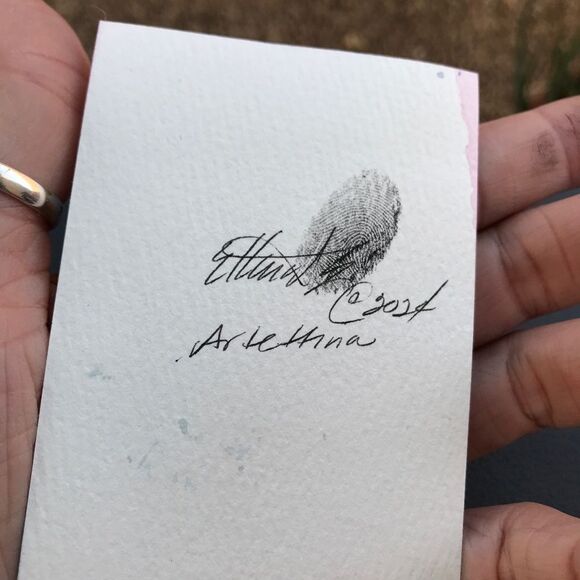 Wild flowers original painting ATC collectible artwork miniature watercolor art - Picture 3 of 4